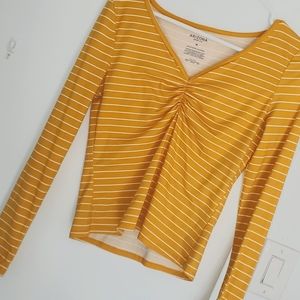 Yellow stripped long sleeve shirt